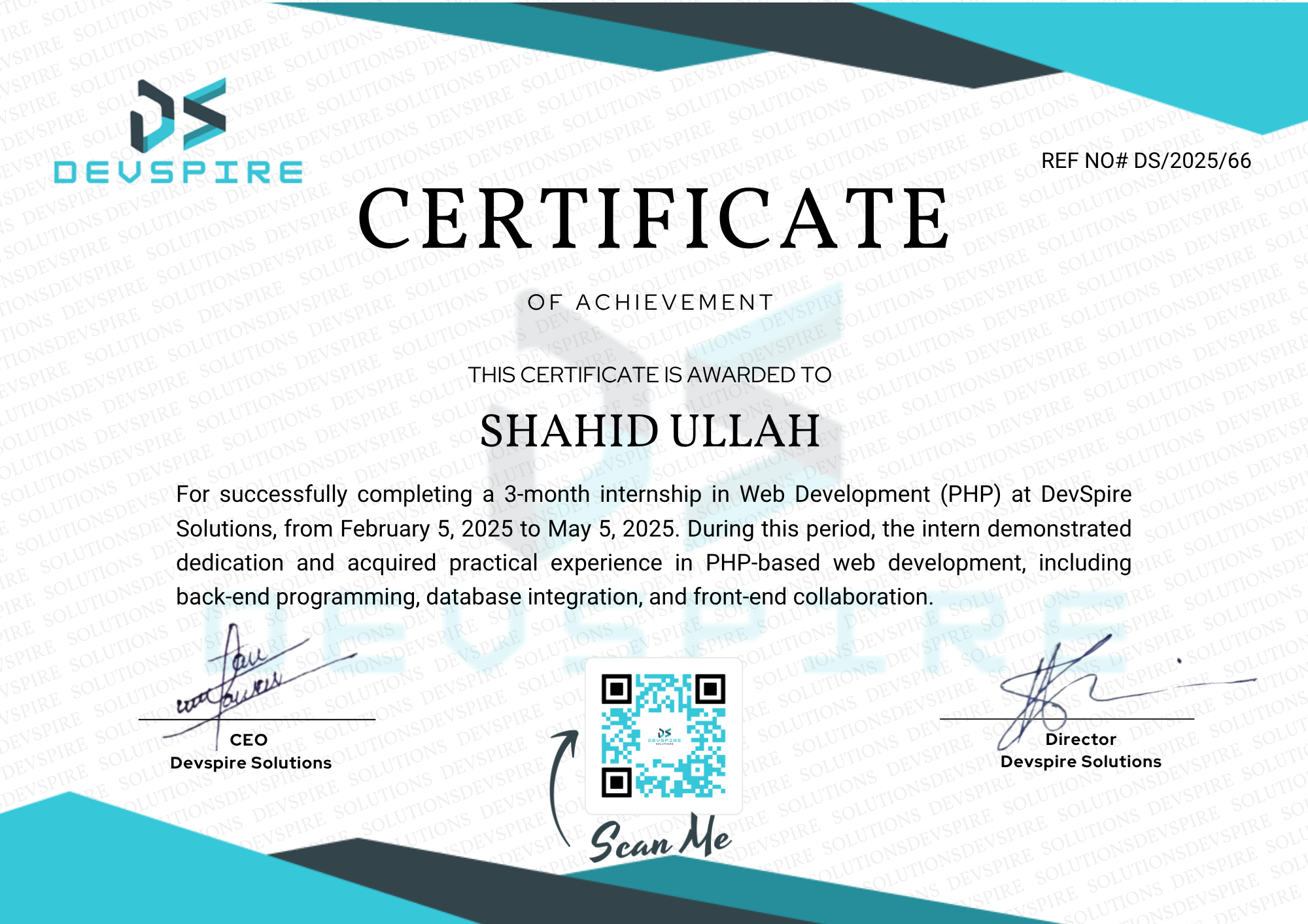 Achievement Certificate